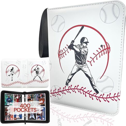 Soccer Card Binder 440 Pockets- Waterproof Trading Card Album with 55 Removable Sleeves Fit - 3 Rings with Zipper -Compatible with Topps Sports Cards Collection in Kuwait