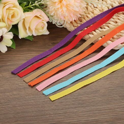 Generic Cotton Twill Tape 1/4 Inch 10 Yards 100% Cotton Ribbon Bias Tape Herringbone Webbing Trim for Sewing Gift Wrapping, Solid White in Saudi Arabia