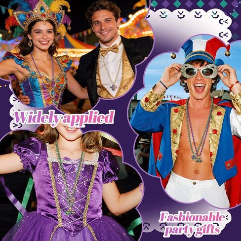 20 Sets Carnival Beads Necklaces Accessories necklaces bulk Lily Mask Design Party Supplies Necklace for Carnival Celebration Parade Throws, Party Favors, and Decorations in Kuwait