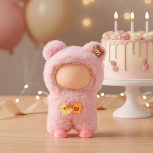 17cm Doll Clothes & Accessories - Pink Plush Cute 3-Piece Outfit (No Doll) with Snap-On Romper and Doll Accessories for 6.7 Inch Dolls Doll Clothing in Saudi Arabia