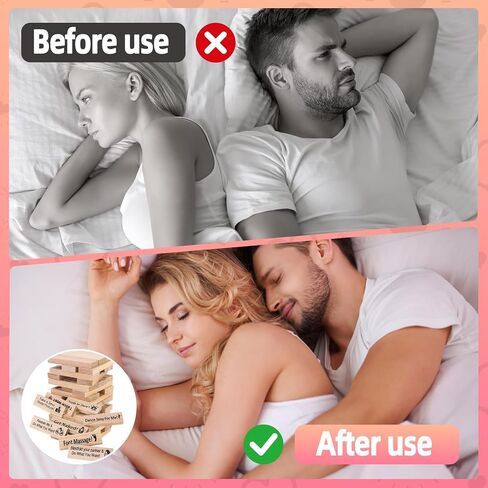 شهوة برج لعبة الجنس للبالغين، 48pcs الكبار لعبة برج كتلة خشبية للأزواج، هدايا عيد الحب تاريخ ليلة الأفكار القذرة هدايا للزوج زوجة، الأزواج الخشبية لعبة تاريخ ليلة لعبة in Kuwait