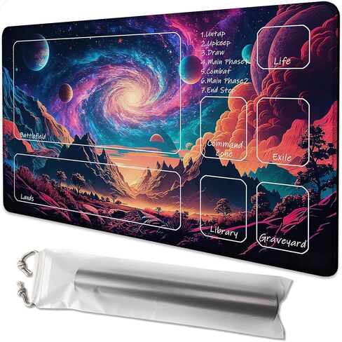 Playmat for MTG Blood Moon Secrets Magic Play Mat 24x14 Inch Card Game Mat for Magic The Gathering TCG PTCG Playmat with Free Storage Bags Non-Slip Backing and Stitched Edge in Saudi Arabia