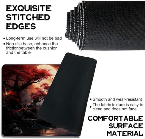 Playmat for MTG Blood Moon Secrets Magic Play Mat 24x14 Inch Card Game Mat for Magic The Gathering TCG PTCG Playmat with Free Storage Bags Non-Slip Backing and Stitched Edge in Saudi Arabia