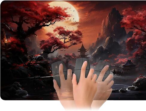 Playmat for MTG Blood Moon Secrets Magic Play Mat 24x14 Inch Card Game Mat for Magic The Gathering TCG PTCG Playmat with Free Storage Bags Non-Slip Backing and Stitched Edge in Saudi Arabia