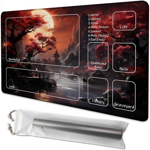 Playmat for MTG Blood Moon Secrets Magic Play Mat 24x14 Inch Card Game Mat for Magic The Gathering TCG PTCG Playmat with Free Storage Bags Non-Slip Backing and Stitched Edge in Saudi Arabia