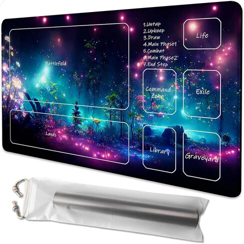 Playmat for MTG Blood Moon Secrets Magic Play Mat 24x14 Inch Card Game Mat for Magic The Gathering TCG PTCG Playmat with Free Storage Bags Non-Slip Backing and Stitched Edge in Saudi Arabia