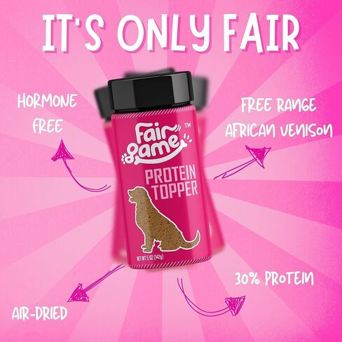 Fair Game Protein Dust Dog Food Topper, Free Range African Venison, High Protein 30%, Hormone Free, Air-Dried (5oz) in Saudi Arabia