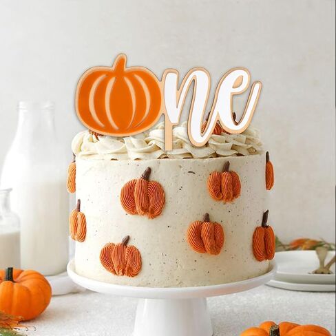 Pumpkin One Cake Topper - Little Pumpkin Cake Topper, Halloween Fall First Birthday Party Decorations, My First Thanksgiving Day Decor for Cake Smash Props in Kuwait