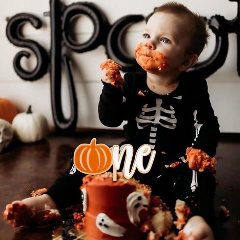 Pumpkin One Cake Topper - Little Pumpkin Cake Topper, Halloween Fall First Birthday Party Decorations, My First Thanksgiving Day Decor for Cake Smash Props in Kuwait
