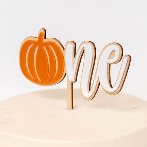 Pumpkin One Cake Topper - Little Pumpkin Cake Topper, Halloween Fall First Birthday Party Decorations, My First Thanksgiving Day Decor for Cake Smash Props in Kuwait