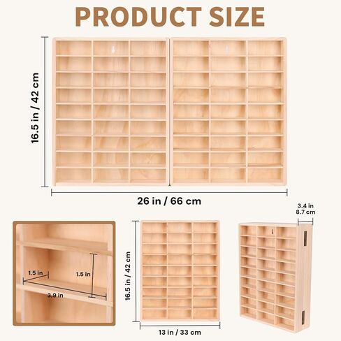 Hotwheels Wooden Display Case,54 Space,for Hotwheels Storage Display Shelf,for 1/64 Scale Toy Cars,Wall Mount ,Model car Display Organizer,Collapsible Toy Car Storage(Only case) in Saudi Arabia