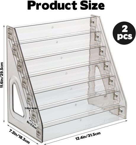 2 Pack 7 Layers Clear Display Shelf for Funko Pop Clear Acrylic Display Case for Miniature Mini Action Storage Mini Collectible Toys Display Shelf for Bitty Pop Compatible with Bitty Pops Funko(Gray) in Saudi Arabia