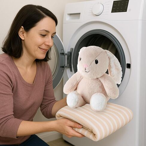 The Peanutshell Gift Set Adorable Fluffy Stuffed Animal Bunny Rabbit & Pink Baby Blanket for Girls, Cute Plushies, Plush Toy Stuff, Newborn Toddler, Kids, Birthday, Christmas, Age 0+ in Saudi Arabia