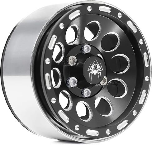 REDSPIDER 1.9 Beadlock Wheels（4pcs） Aluminum alloy 1.9 Wheels 12mm Hex for 1/10 RC Crawler SCX10 Pro TRX4 TRX6 VS4-10 Gen8 1.9 Crawler Tire (Black) in Saudi Arabia