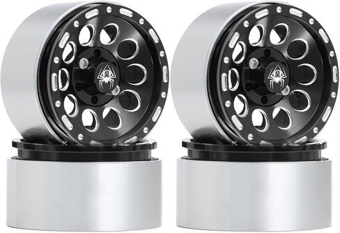 REDSPIDER 1.9 Beadlock Wheels（4pcs） Aluminum alloy 1.9 Wheels 12mm Hex for 1/10 RC Crawler SCX10 Pro TRX4 TRX6 VS4-10 Gen8 1.9 Crawler Tire (Black) in Saudi Arabia