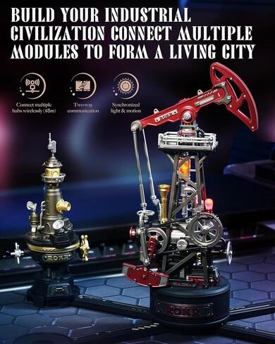 أحجية ميكانيكية ثلاثية الأبعاد منارة ROKR Navi Lighthouse، مجموعة بناء مضاءة ذاتية الصنع للبالغين، مجموعات بناء معدنية، ديكور مكتب وهدايا عيد الميلاد، قابلة للتوصيل بسلسلة Mechmix in Kuwait