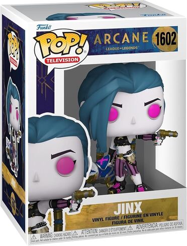 تلفزيون POP Funko: Arcane League of Legends - شخصية Jinx من الفينيل (مع حافظة حماية صندوقية متوافقة)، متعددة الألوان، 3.75 بوصة in Kuwait