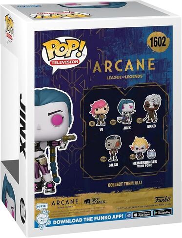 تلفزيون POP Funko: Arcane League of Legends - شخصية Jinx من الفينيل (مع حافظة حماية صندوقية متوافقة)، متعددة الألوان، 3.75 بوصة in Kuwait