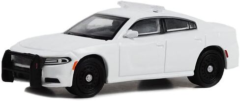 Greenlight 43002-L Hot Pursuit - 2022 دودج تشارجر بيرسوت بوليس كروزر - أبيض مع شريط إضاءة وقضيب دفع بمقياس 1:64 دييكاست in Saudi Arabia