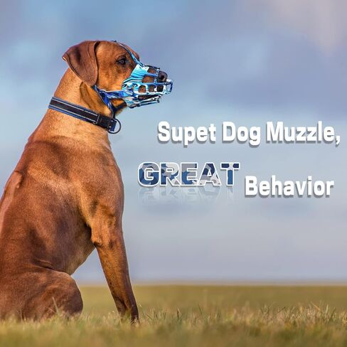 Basket Dog Muzzle for Prevent Biting – Breathable & Adjustable Muzzles for Large, Medium & Small Dogs Allows Panting, Drinking & Treats Perfect for Grooming, Training & Reactive Dog, Blue, Size 4 in Saudi Arabia