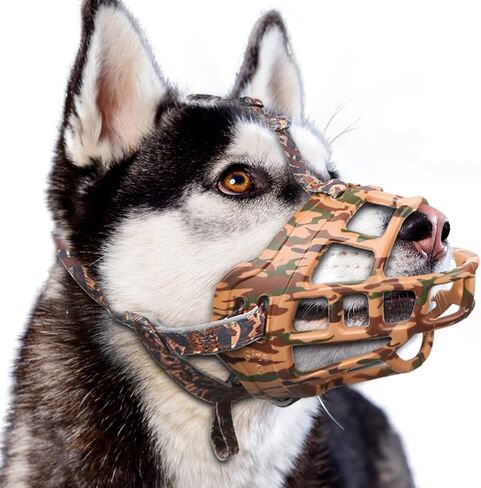 Basket Dog Muzzle for Prevent Biting – Breathable & Adjustable Muzzles for Large, Medium & Small Dogs Allows Panting, Drinking & Treats Perfect for Grooming, Training & Reactive Dog, Blue, Size 4 in Saudi Arabia