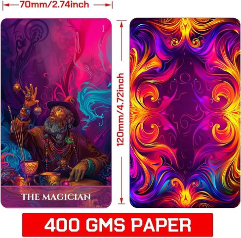 Han Yu Bowen Luminous Arcana Tarot Deck, 78 Tarot Cards with Guidebook, Psychedelic Tarot, Modern Mystic Design for Beginners, Professional Readers, Intuition, Divination, and Spiritual Growth Tool in Saudi Arabia