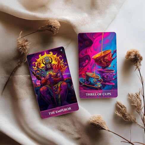 Han Yu Bowen Luminous Arcana Tarot Deck, 78 Tarot Cards with Guidebook, Psychedelic Tarot, Modern Mystic Design for Beginners, Professional Readers, Intuition, Divination, and Spiritual Growth Tool in Saudi Arabia
