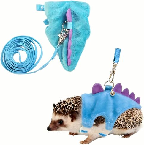 مجموعة سرج ومقود قنفذ قابل للتعديل - سرج للحيوانات الصغيرة مقاوم للهروب للقنافذ والقوارض والهامستر - ناعم وخفيف الوزن ومريح (أخضر، M) in Kuwait