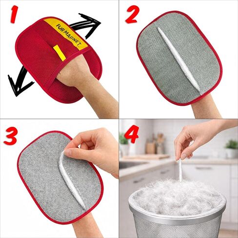 Pet Hair Remover Glove for Dogs and Cats, Electrostatic Magic Brush Tool for Furniture, Couch, Carpet, Car, Clothing, Reusable, Washable Lint Remover - 1 Pack in Saudi Arabia