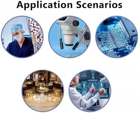 Fiber Optic Microscope Illuminators, Dual Gooseneck LED Lights Source, Angle & Brightness Adjustable, Colour Temperature 6000K, for Stereo Zoom Microscopio in Kuwait