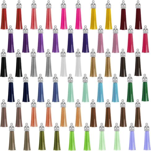 60Pcs 2" Small Tassels for Keychain Making Key Chain Tassel Charms for DIY Crafts Small Tassels for Jewelry Making Handbag Purse, 2 Inch, 30 Color in Saudi Arabia
