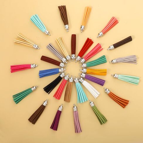 60Pcs 2" Small Tassels for Keychain Making Key Chain Tassel Charms for DIY Crafts Small Tassels for Jewelry Making Handbag Purse, 2 Inch, 30 Color in Saudi Arabia