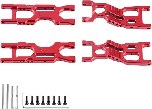 مجموعة أذرع التعليق GLOBACT RC F&R من سبائك الألومنيوم لـ Losi 1/16 Mini-B 1/18 Mini-T 2.0 RC أجزاء ترقية شاحنة عربات التي تجرها الدواب استبدال LOS214003 (أحمر) in Saudi Arabia