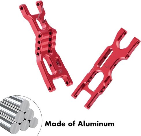 مجموعة أذرع التعليق GLOBACT RC F&R من سبائك الألومنيوم لـ Losi 1/16 Mini-B 1/18 Mini-T 2.0 RC أجزاء ترقية شاحنة عربات التي تجرها الدواب استبدال LOS214003 (أحمر) in Saudi Arabia