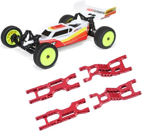 مجموعة أذرع التعليق GLOBACT RC F&R من سبائك الألومنيوم لـ Losi 1/16 Mini-B 1/18 Mini-T 2.0 RC أجزاء ترقية شاحنة عربات التي تجرها الدواب استبدال LOS214003 (أحمر) in Saudi Arabia