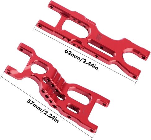 مجموعة أذرع التعليق GLOBACT RC F&R من سبائك الألومنيوم لـ Losi 1/16 Mini-B 1/18 Mini-T 2.0 RC أجزاء ترقية شاحنة عربات التي تجرها الدواب استبدال LOS214003 (أحمر) in Saudi Arabia