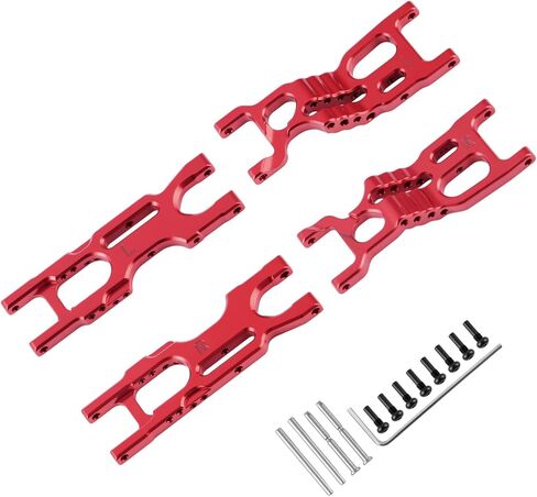 مجموعة أذرع التعليق GLOBACT RC F&R من سبائك الألومنيوم لـ Losi 1/16 Mini-B 1/18 Mini-T 2.0 RC أجزاء ترقية شاحنة عربات التي تجرها الدواب استبدال LOS214003 (أحمر) in Saudi Arabia