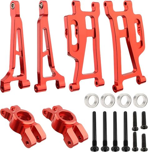 14201B Rear Aluminum Swing Suspension Arms Set 14240B & 14250B & Steering Block 14260B RC Car Upgrade Spare Parts for 1/14 Scale H14BM 14209 14210 JC14EP HP474 HP141S Trucks in Saudi Arabia