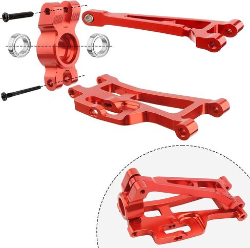 14201B Rear Aluminum Swing Suspension Arms Set 14240B & 14250B & Steering Block 14260B RC Car Upgrade Spare Parts for 1/14 Scale H14BM 14209 14210 JC14EP HP474 HP141S Trucks in Saudi Arabia
