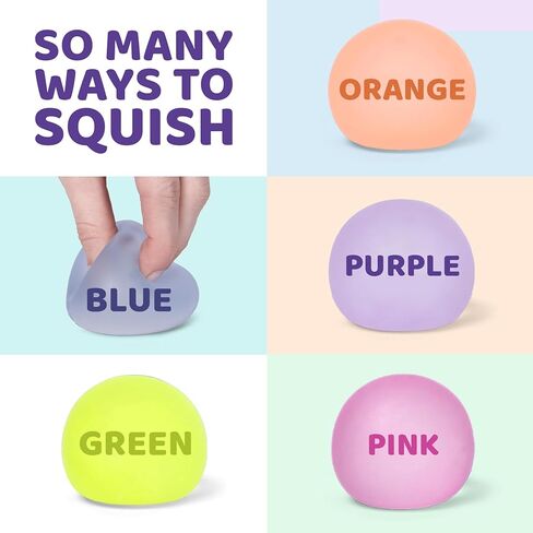 Squishy Stress Balls 3-Pack, Ultra-Soft Memory Gel Fidget Toys for Adults & Teens, High Density Sensory Balls for Anxiety & Stress Relief, Blue in Kuwait