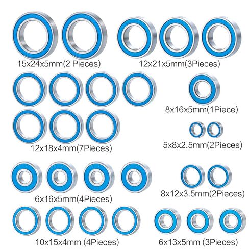 28PCS Steel Wheel Hub Axle Sealed Bearing Complete RC Ball Bearings Kit for Tra-xxas MAXX WideMAXX #89086-4 Truck 1/10 RC Car Upgrade Parts in Saudi Arabia