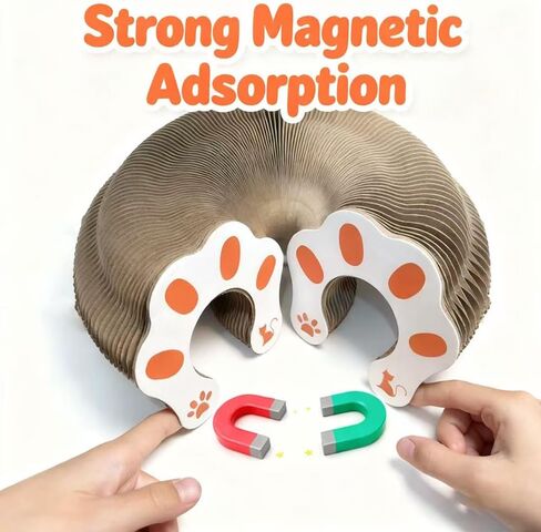 1 PCS Cat Toy Scratch Board,Accordion with Ball,Foldable Design,Boosts Claw Health,cat scratching board toy equipped with balls and bells,a cat toy designed specifically for indoor cats. (1 Psc) in Saudi Arabia
