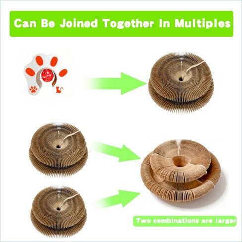 1 PCS Cat Toy Scratch Board,Accordion with Ball,Foldable Design,Boosts Claw Health,cat scratching board toy equipped with balls and bells,a cat toy designed specifically for indoor cats. (1 Psc) in Saudi Arabia