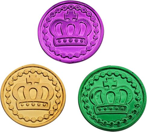 Mardi Gras Gold Coins, Plastic Coins Good Luck Coins Party Favor Coins Plastic Table Sprinkles for Mardi Gras Table Decorations Party Accessory Supplies in Saudi Arabia