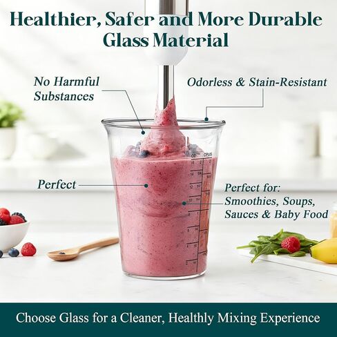 كوب قياس خلاط فيكون 16oz متوافق مع خلاط يدوي Cuisinart Smart Stick CSB-79 CSB79MC، أكواب غمر مرفقة للخلاط الزجاجي، كوب قياس بديل للخلاطات اليدوية in Kuwait