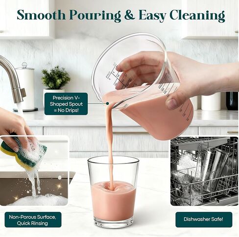 كوب قياس خلاط فيكون 16oz متوافق مع خلاط يدوي Cuisinart Smart Stick CSB-79 CSB79MC، أكواب غمر مرفقة للخلاط الزجاجي، كوب قياس بديل للخلاطات اليدوية in Kuwait