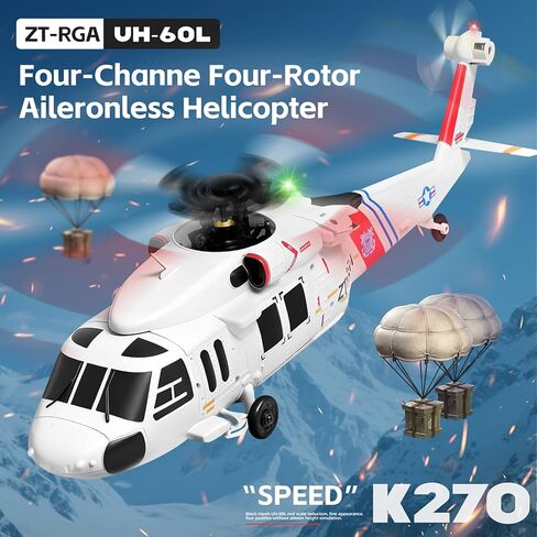 K270 UH60L طائرة هليكوبتر تعمل بالتحكم عن بعد 2.4 جيجا هرتز 4CH RC هليكوبتر Heli Aileronless 6 محاور جيروسكوب ضغط الهواء عقد موضع التدفق البصري 3 بطاريات للبالغين المبتدئين in Saudi Arabia