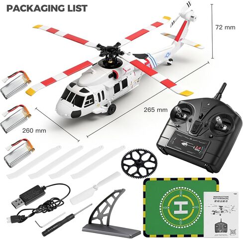K270 UH60L طائرة هليكوبتر تعمل بالتحكم عن بعد 2.4 جيجا هرتز 4CH RC هليكوبتر Heli Aileronless 6 محاور جيروسكوب ضغط الهواء عقد موضع التدفق البصري 3 بطاريات للبالغين المبتدئين in Saudi Arabia
