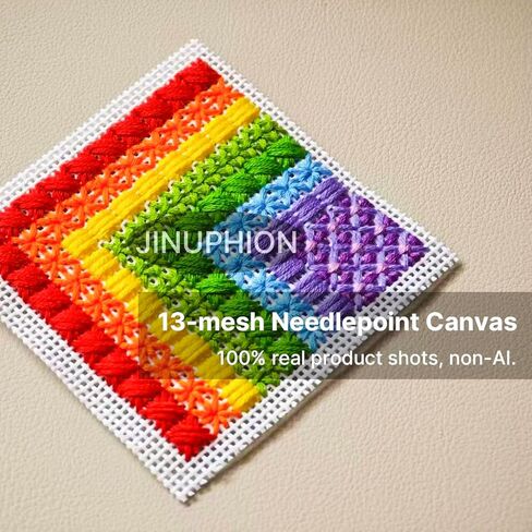 قماش نيدل بوينت، 13 شبكة، 20 بوصة × 17 بوصة، قماش تطريز بيج بنقطة تطريز قماش فارغ in Kuwait