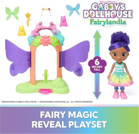 Gabby's Dollhouse Fairylandia, Fairy Magic Reveal Playset with Transforming Feature and Dollhouse Accessories, Kids Toys for Girls & Boys Ages 3 and Up in Saudi Arabia